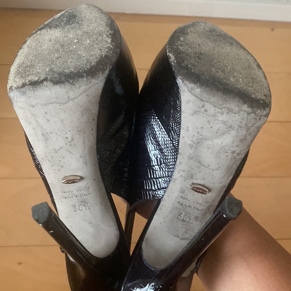 Sergio Rossi Peep Toe Sling Back Heels - Picture 5 of 6